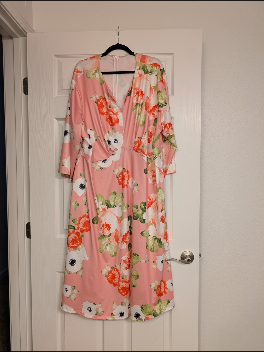 Floral Pink Midi Wrap Dress